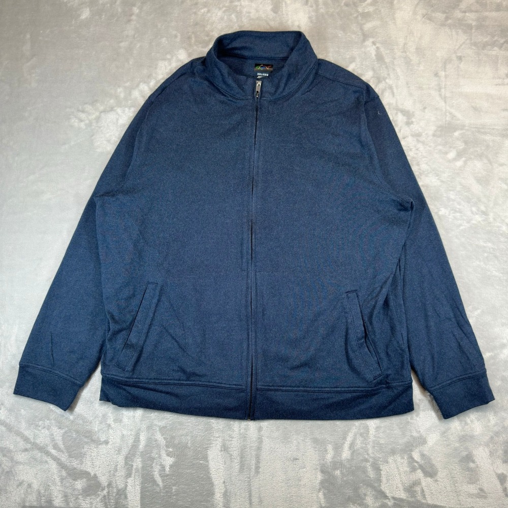 Greg Norman Jacket Mens XXL Blue TL114371 Full Zip Golf Performance Mock Neck